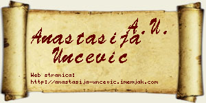 Anastasija Unčević vizit kartica